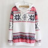 【SARWHC】Womens Hoodie Christmas Snowflake Jumper Sweater