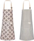 【SARL3】Cotton Linen Cooking Apron Adjustable Kitchen Apron Soft Chef Apron with Pocket for Women and Men